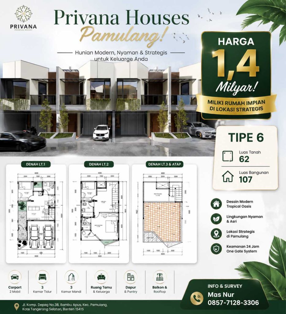 Privana Houses Pamulang - Lebar 6